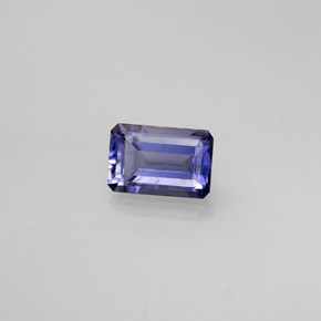 Iolita azul natural de 0,57 ct, corte esmeralda, VS