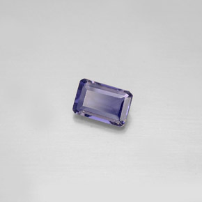 Iolita azul natural de 0,45 ct, corte esmeralda, VS