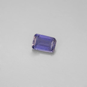 Iolita azul natural de 0,44 ct, corte esmeralda, VS