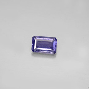 Iolita azul natural de 0,50 ct, corte esmeralda, VS