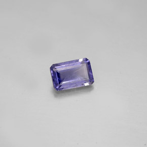 Iolita azul natural de 0,50 ct, corte esmeralda, VS