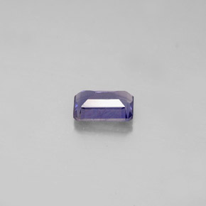 Iolita azul natural de 0,50 ct, corte esmeralda, VS