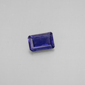Iolita azul natural de 0,36 ct, corte esmeralda, VS