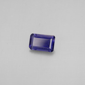 Iolita azul natural de 0,36 ct, corte esmeralda, VS