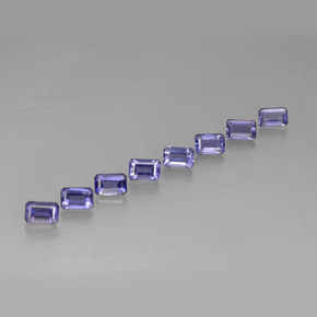 Gemas de iolita azul natural de  ct, corte esmeralda, VVS-VS