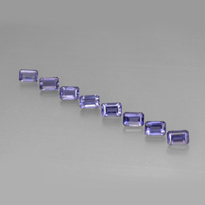 Gemas de iolita azul natural de  ct, corte esmeralda, VVS-VS