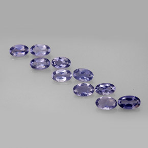 Gemas de iolita azul natural de  ct, corte óvalo, VS