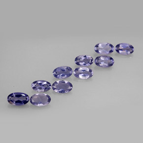 Gemas de iolita azul natural de  ct, corte óvalo, VS