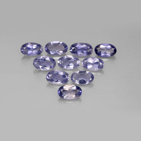 Gemas de iolita azul natural de  ct, corte óvalo, VS