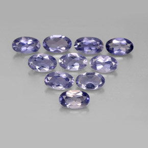 Gemas de iolita azul natural de  ct, corte óvalo, VS