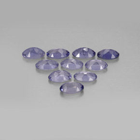 Gemas de iolita azul natural de  ct, corte óvalo, VS
