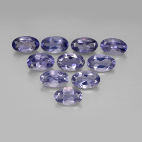 Gemas de iolita azul natural de  ct, corte óvalo, VS