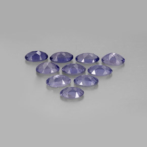 Gemas de iolita azul natural de  ct, corte óvalo, VS