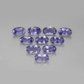 Gemas de iolita azul natural de  ct, corte óvalo, VS