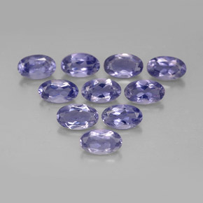 Gemas de iolita azul natural de  ct, corte óvalo, VS