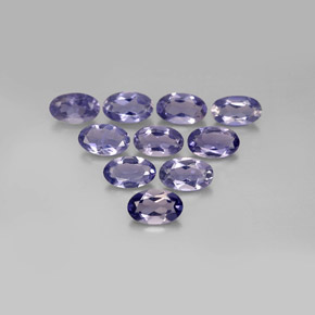 Gemas de iolita azul natural de  ct, corte óvalo, VS