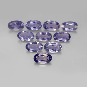 Gemas de iolita azul natural de  ct, corte óvalo, VS
