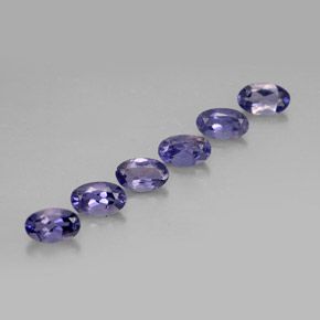 Gemas de iolita azul natural de  ct, corte óvalo, VS
