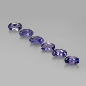 Gemas de iolita azul natural de  ct, corte óvalo, VS