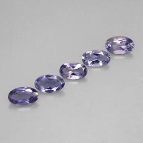 Gemas de iolita azul natural de  ct, corte óvalo, VS