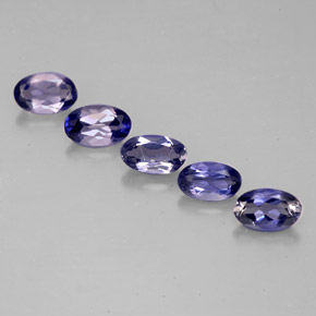 Gemas de iolita azul natural de  ct, corte óvalo, VS