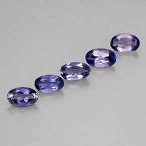 Gemas de iolita azul natural de  ct, corte óvalo, VS