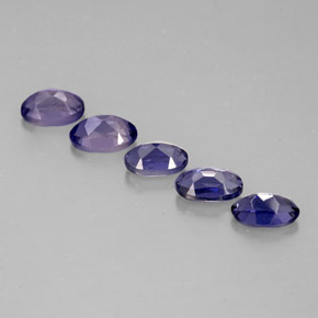 Gemas de iolita azul natural de  ct, corte óvalo, VS