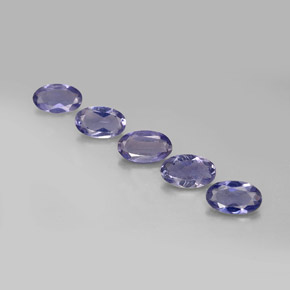 Gemas de iolita azul natural de  ct, corte óvalo, VS