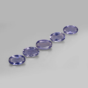 Gemas de iolita azul natural de  ct, corte óvalo, VS
