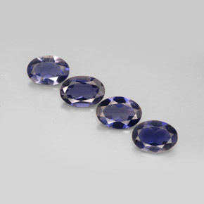 Gemas de iolita azul natural de  ct, corte óvalo, VS
