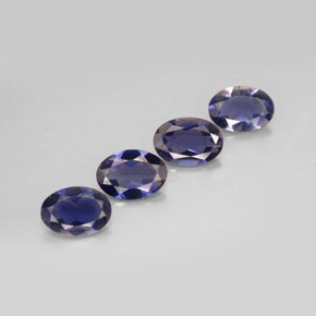 Gemas de iolita azul natural de  ct, corte óvalo, VS