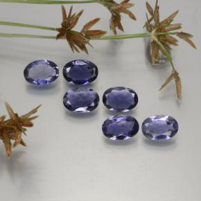 Gemas de iolita azul natural de  ct, corte óvalo, VS