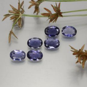 Gemas de iolita azul natural de  ct, corte óvalo, VS