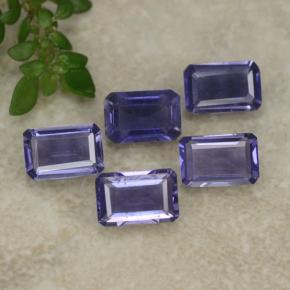 Gemas de iolita violeta natural de 2,06 ct, corte esmeralda, VS