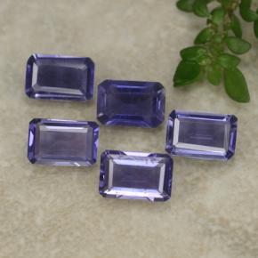 Gemas de iolita violeta natural de 2,06 ct, corte esmeralda, VS