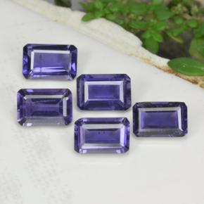 Gemas de iolita azul natural de 2,52 ct, corte esmeralda, VS