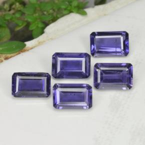 Gemas de iolita azul natural de 2,52 ct, corte esmeralda, VS