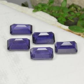 Gemas de iolita azul natural de 2,52 ct, corte esmeralda, VS