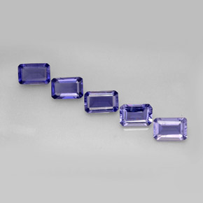 Gemas de iolita azul natural de  ct, corte esmeralda, VS