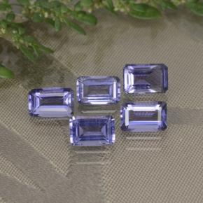 Gemas de iolita violeta natural de 2,58 ct, corte esmeralda, VS
