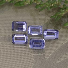Gemas de iolita violeta natural de 2,58 ct, corte esmeralda, VS