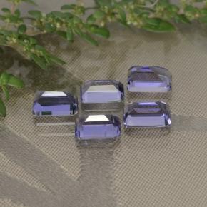 Gemas de iolita violeta natural de 2,58 ct, corte esmeralda, VS