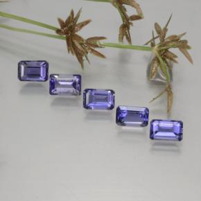 Gemas de iolita azul natural de 2,66 ct, corte esmeralda, VS