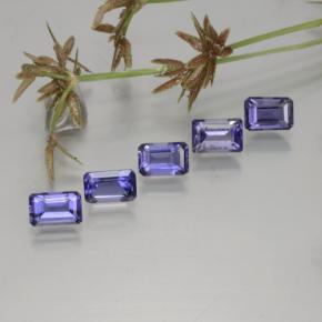 Gemas de iolita azul natural de 2,66 ct, corte esmeralda, VS