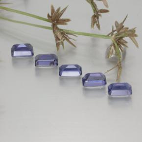 Gemas de iolita azul natural de 2,66 ct, corte esmeralda, VS