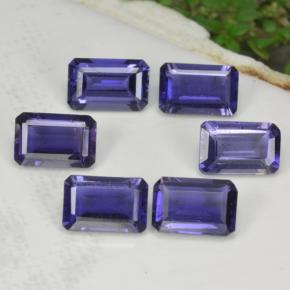 Gemas de iolita azul natural de 2,68 ct, corte esmeralda, VS