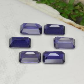 Gemas de iolita azul natural de 2,68 ct, corte esmeralda, VS