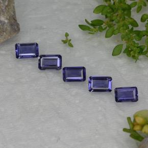 Gemas de iolita azul natural de 2,28 ct, corte esmeralda, VS