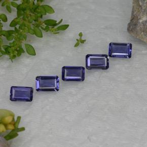 Gemas de iolita azul natural de 2,28 ct, corte esmeralda, VS
