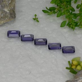 Gemas de iolita azul natural de 2,28 ct, corte esmeralda, VS